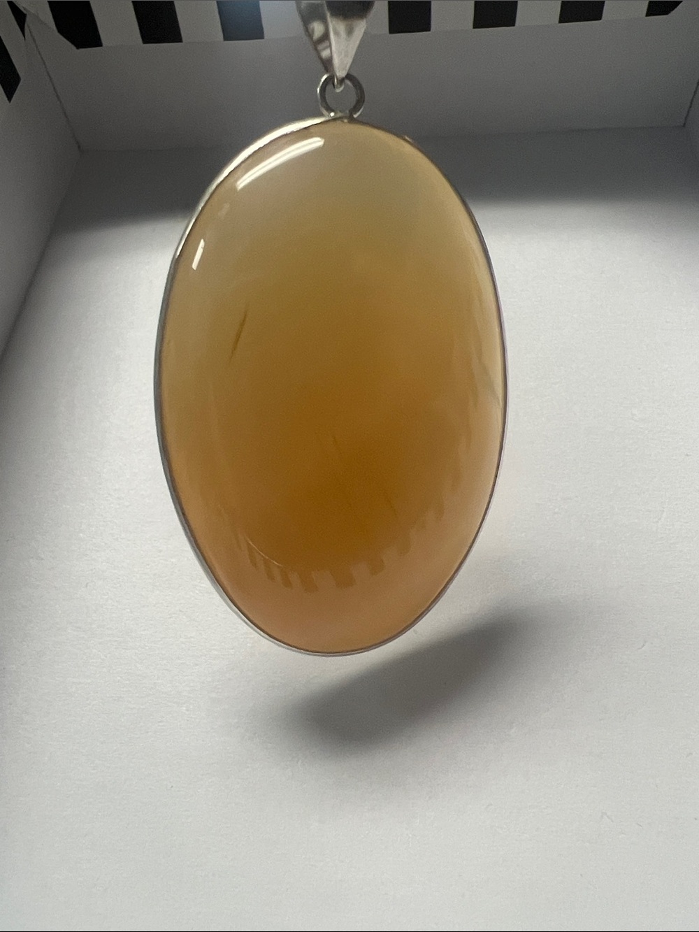 Oval Honey Agate Pendant Necklace